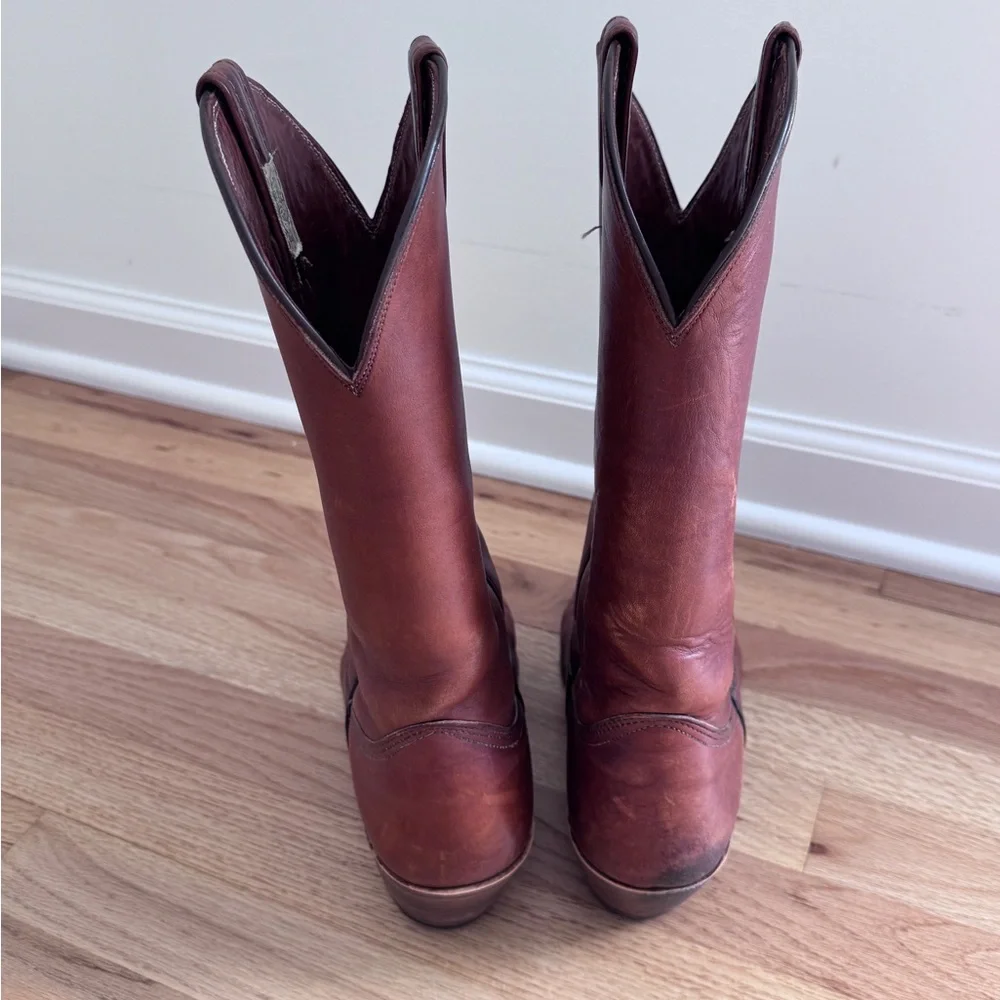 Vintage Nocona Brown Leather Boots‎ Western Cowboy Men's Size 9D